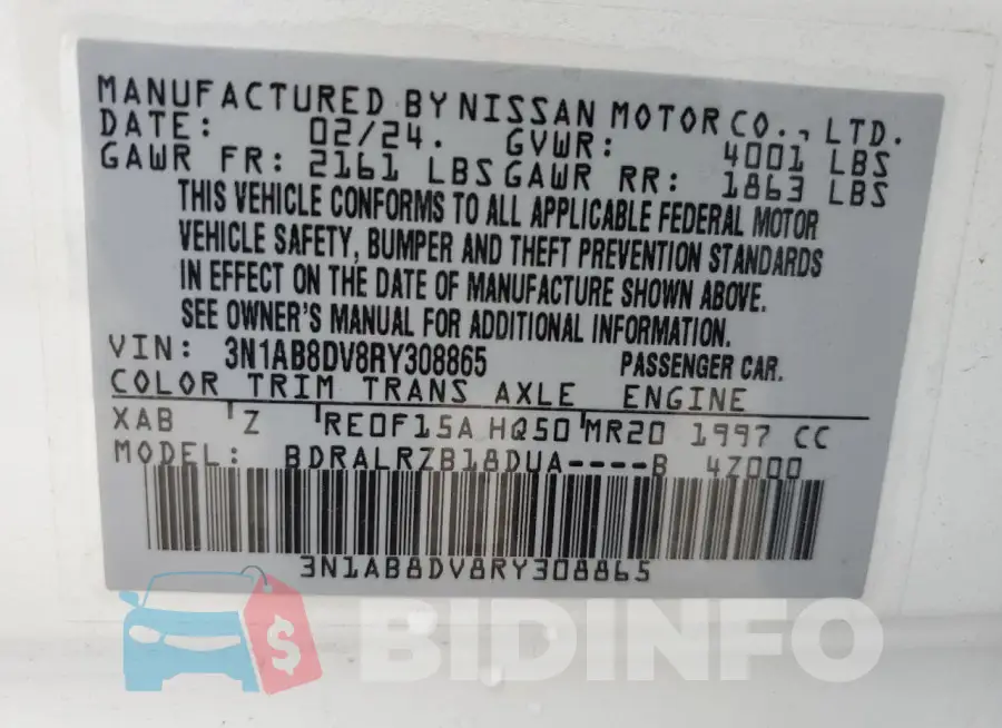 3N1AB8DV8RY308865 Photo# 13