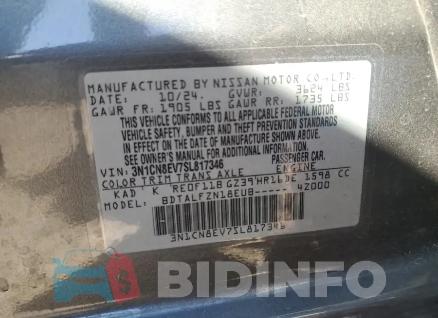 3N1CN8EV7SL817346 Photo# 12