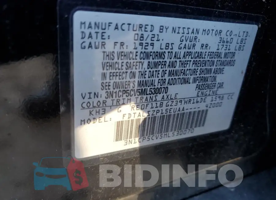 3N1CP5CV5ML530070 Photo# 12