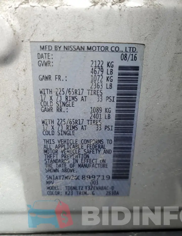 5N1AT2MV2GC899719 Photo# 13