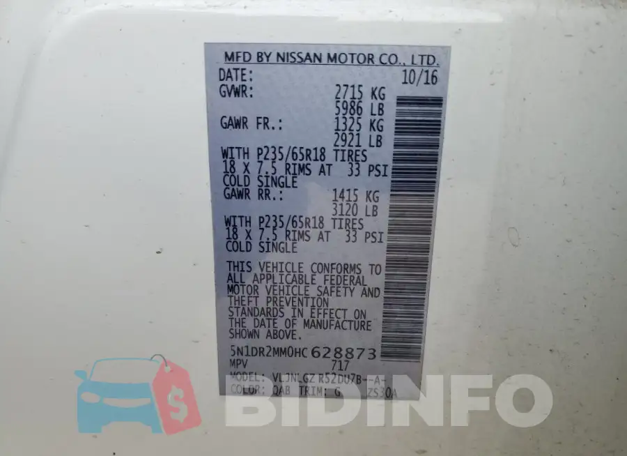 5N1DR2MM0HC628873 Photo# 14