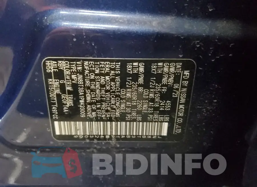 JN8BT3BA1PW423009 Photo# 13