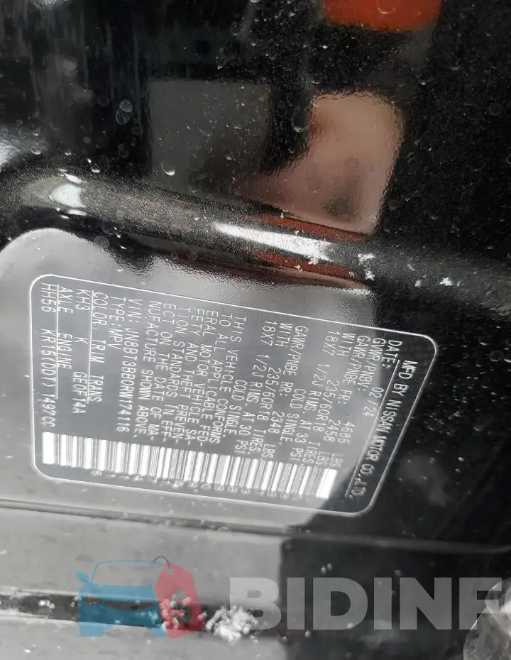 JN8BT3BB0RW174116 Photo# 14