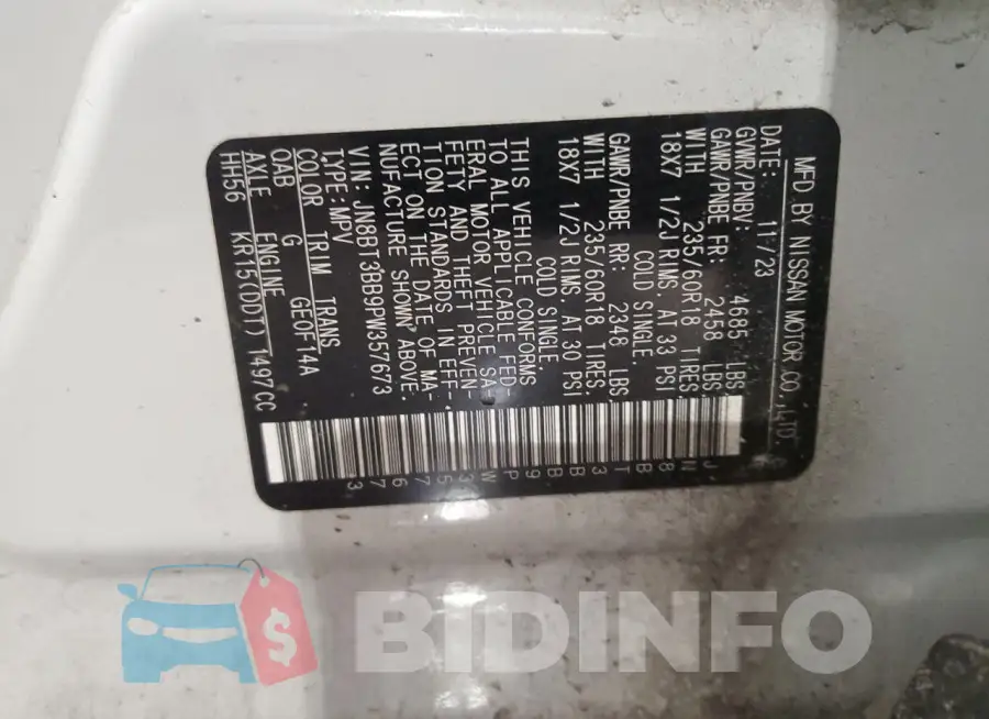 JN8BT3BB9PW357673 Photo# 12