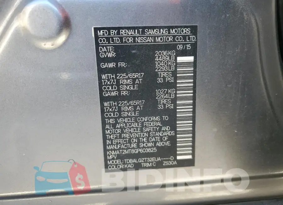 KNMAT2MT8GP603825 Photo# 13