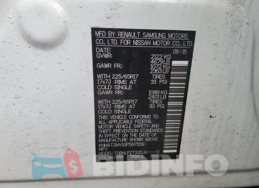 KNMAT2MV1GP597559 Photo# 14