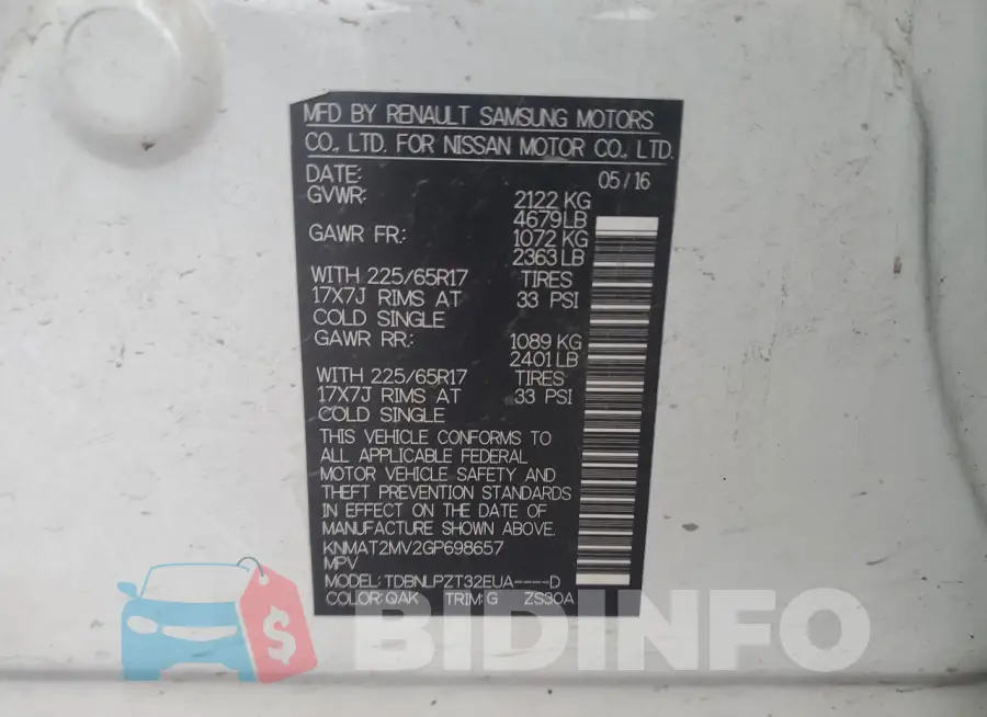 KNMAT2MV2GP698657 Photo# 13