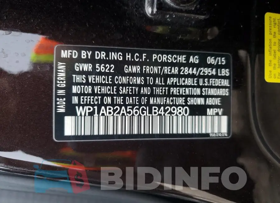 WP1AB2A56GLB42980 Photo# 14