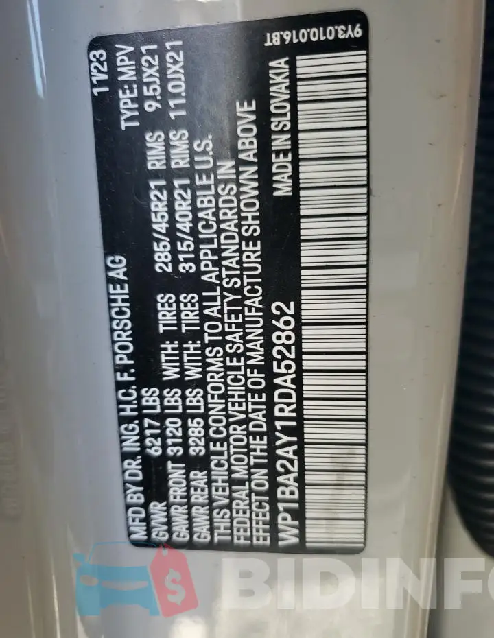 WP1BA2AY1RDA52862 Photo# 12