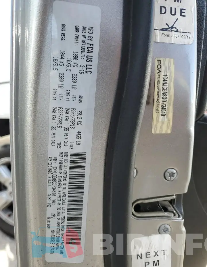 1C4NJCEA8GD734510 Photo# 12