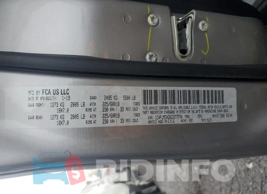1C4PJMDX2KD377774 Photo# 13