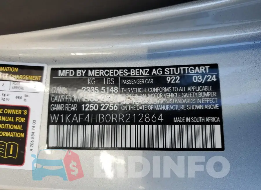 W1KAF4HB0RR212864 Photo# 12