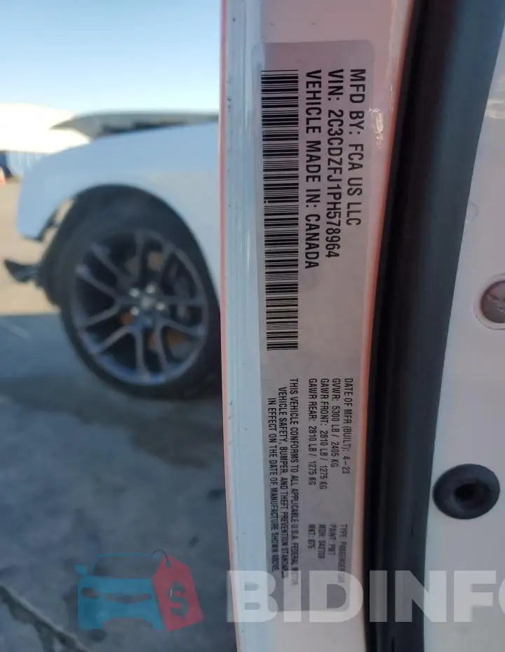 2C3CDZFJ1PH578964 Photo# 12