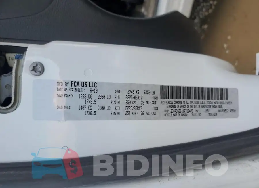 2C4RDGEG1KR716473 Photo# 14