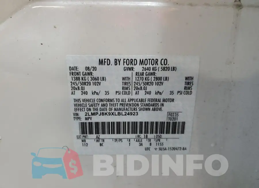 2LMPJ8K9XLBL24923 Photo# 13