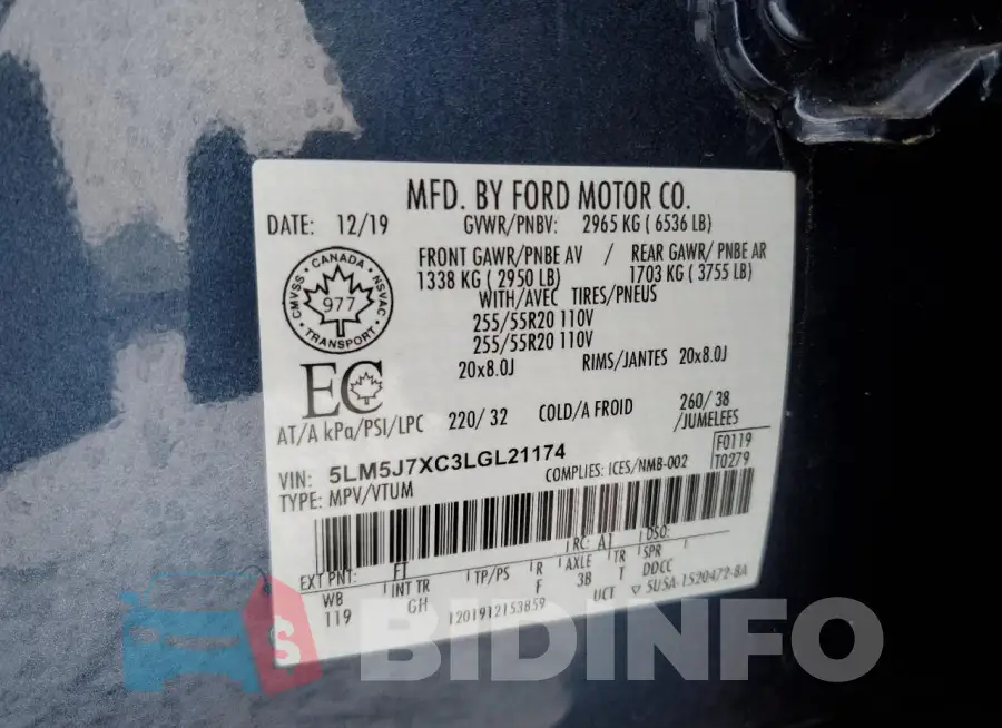 5LM5J7XC3LGL21174 Photo# 14