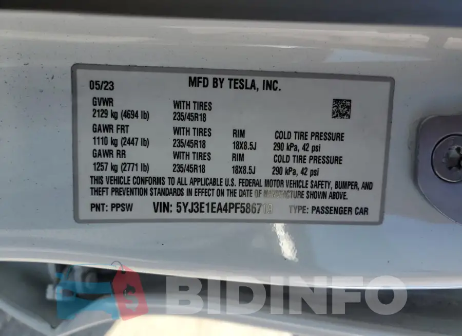 5YJ3E1EA4PF586719 Photo# 12