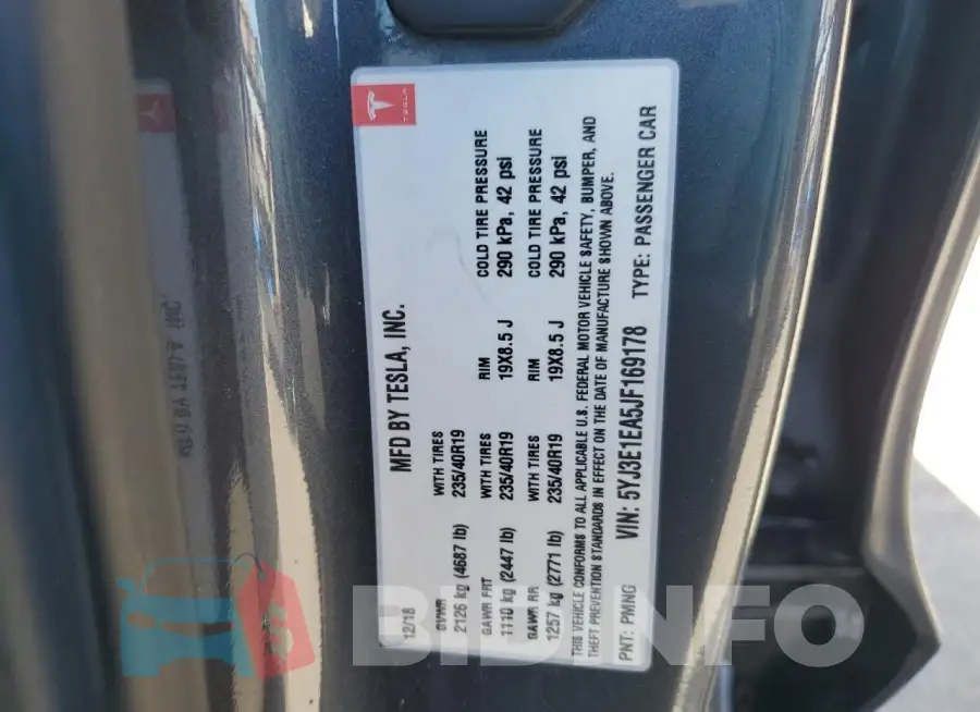 5YJ3E1EA5JF169178 Photo# 14