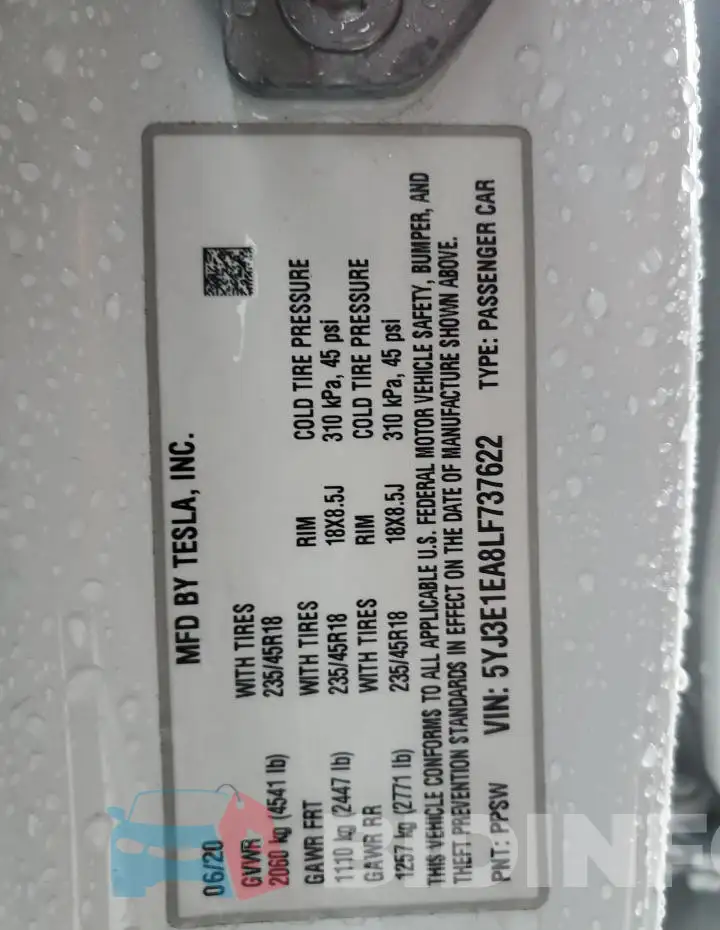 5YJ3E1EA8LF737622 Photo# 13