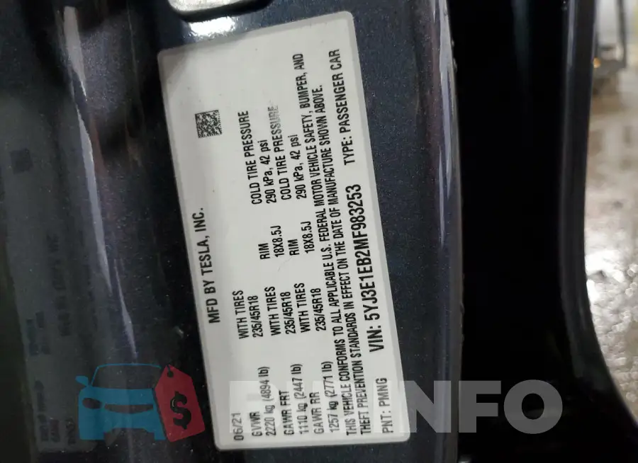 5YJ3E1EB2MF983253 Photo# 12