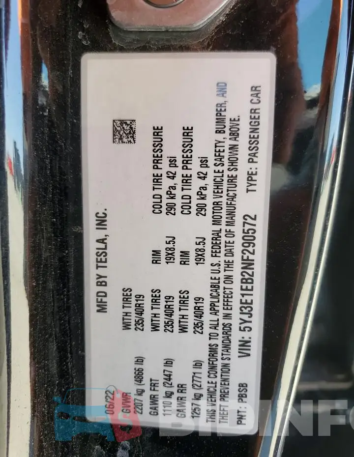 5YJ3E1EB2NF290572 Photo# 13