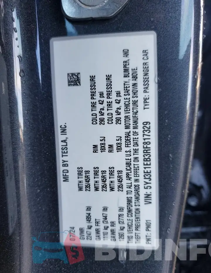 5YJ3E1EB3RF817329 Photo# 13