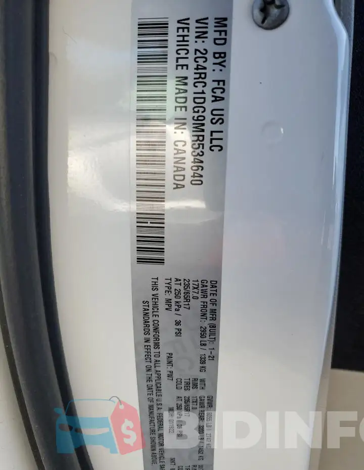 2C4RC1DG9MR534640 Photo# 13
