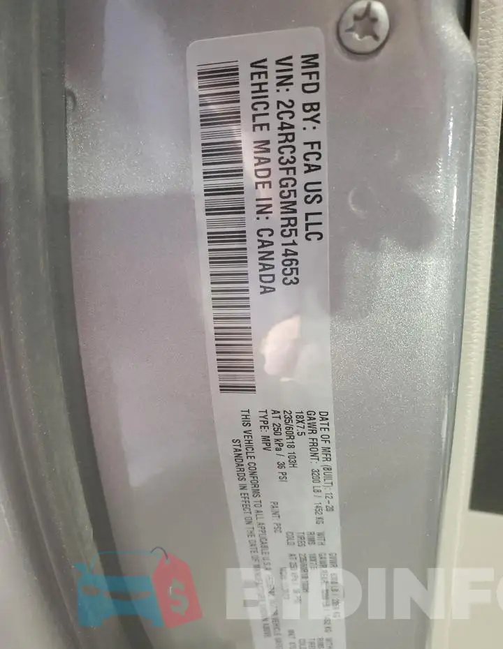2C4RC3FG5MR514653 Photo# 13