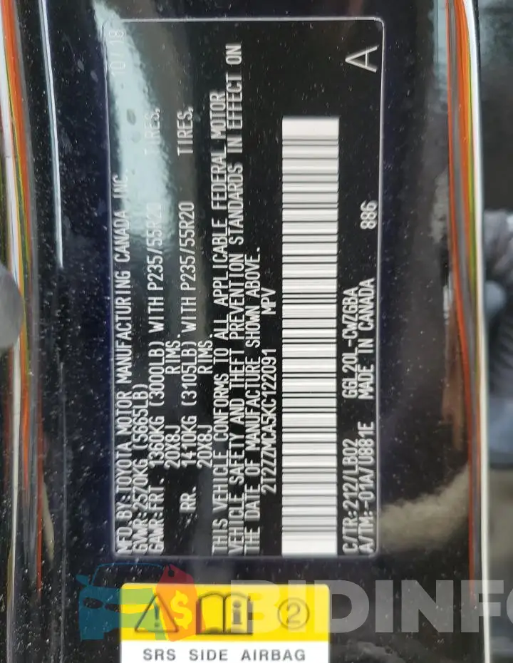 2T2ZZMCA5KC122091 Photo# 14