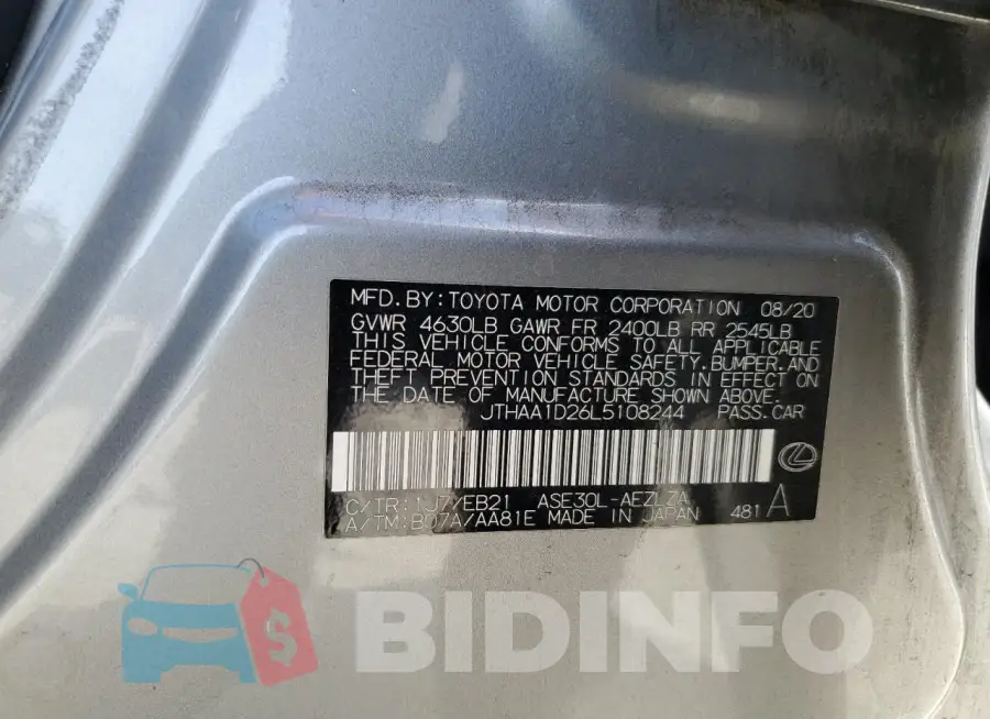 JTHAA1D26L5108244 Photo# 13