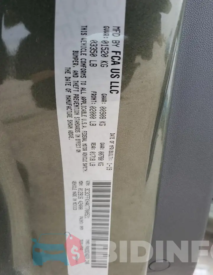 3C3CFFKH4KT700521 Photo# 12