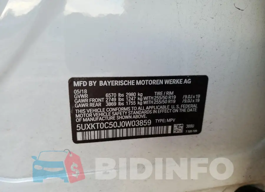 5UXKT0C50J0W03859 Photo# 12