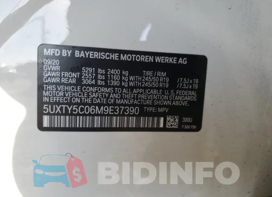 5UXTY5C06M9E37390 Photo# 13