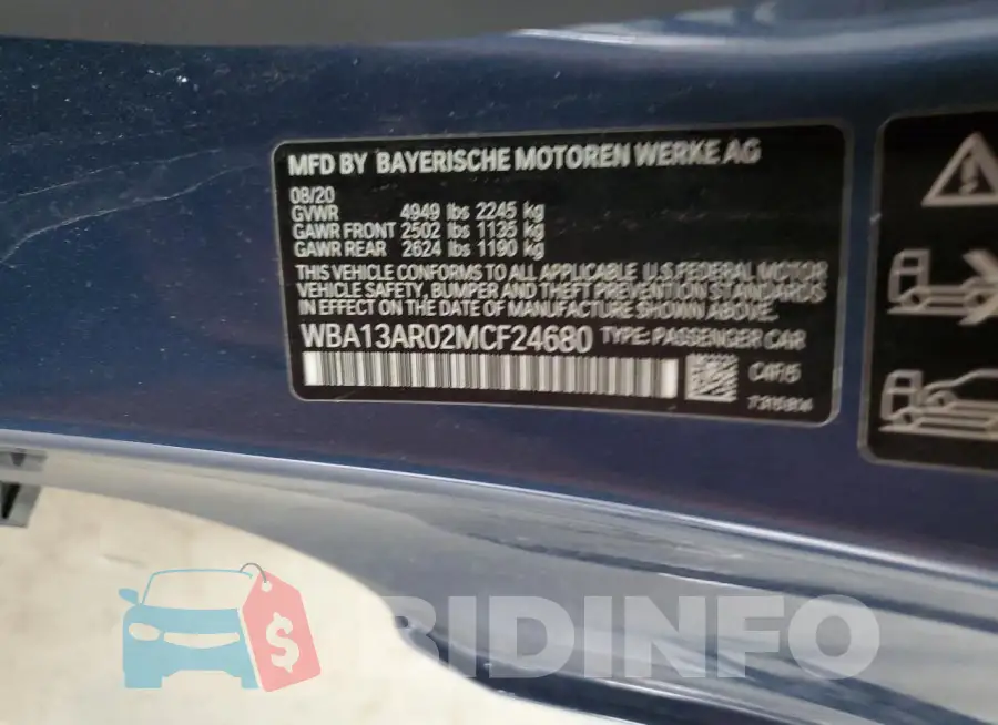 WBA13AR02MCF24680 Photo# 12