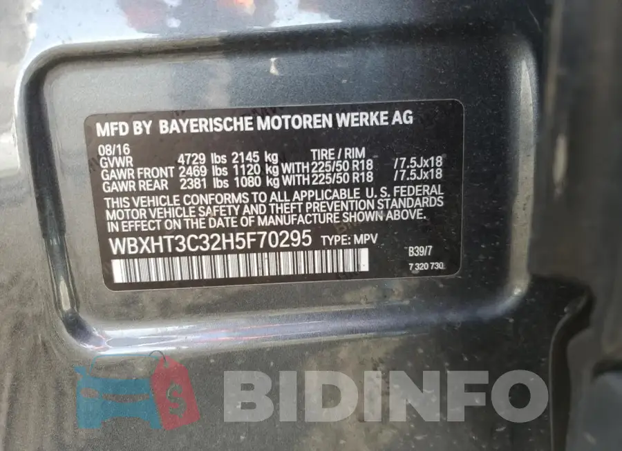 WBXHT3C32H5F70295 Photo# 13