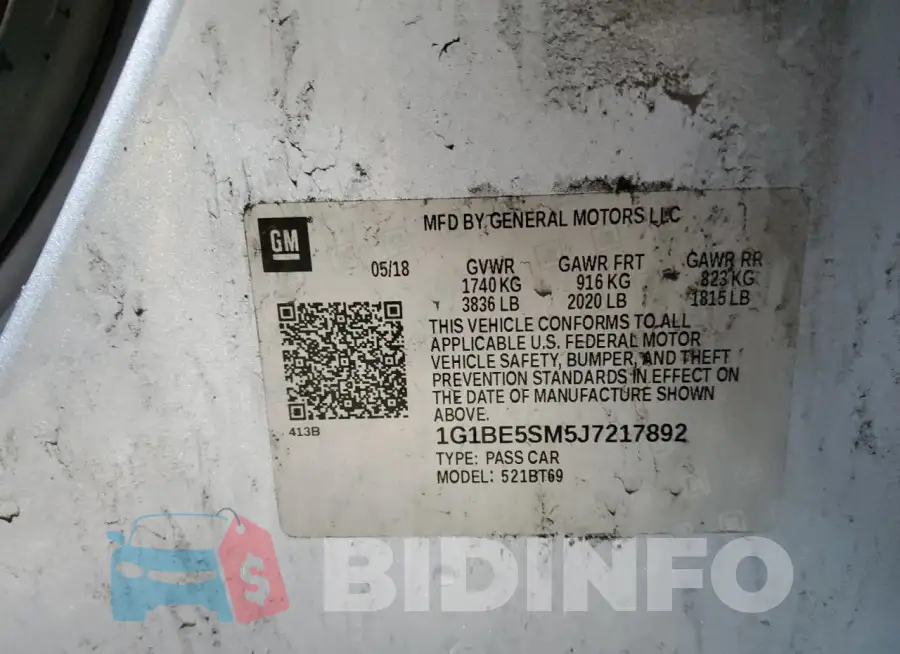1G1BE5SM5J7217892 Photo# 12