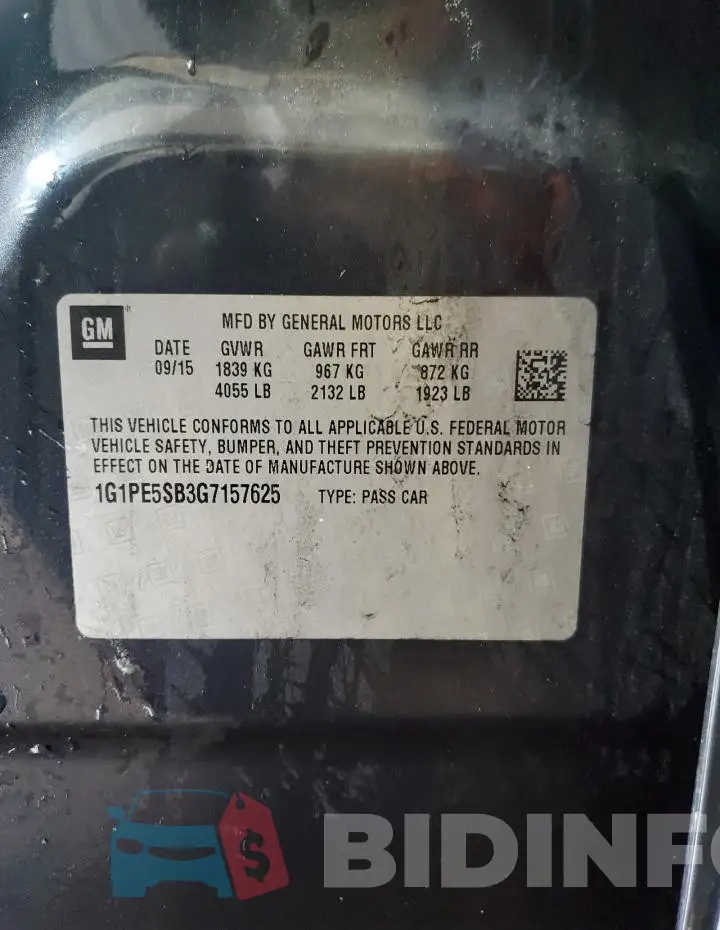 1G1PE5SB3G7157625 Photo# 12