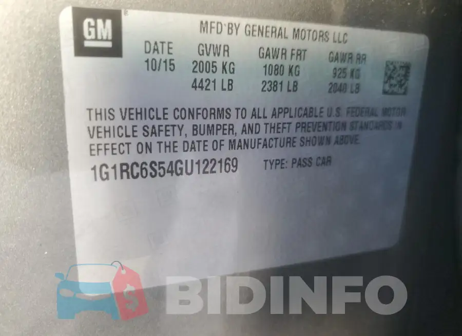 1G1RC6S54GU122169 Photo# 12