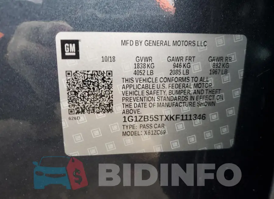 1G1ZB5STXKF111346 Photo# 12