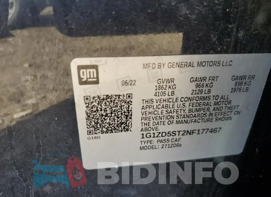 1G1ZD5ST2NF177467 Photo# 13