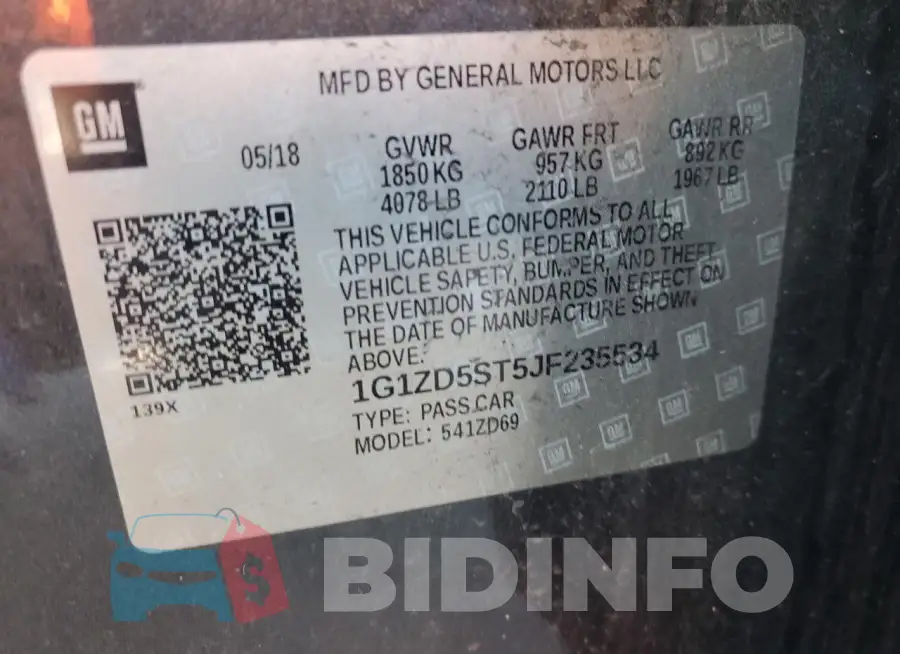 1G1ZD5ST5JF235534 Photo# 12