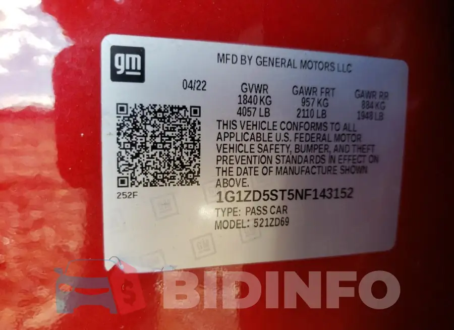 1G1ZD5ST5NF143152 Photo# 12