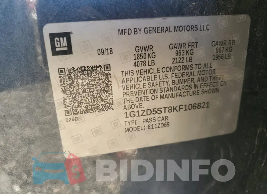 1G1ZD5ST8KF106821 Photo# 12