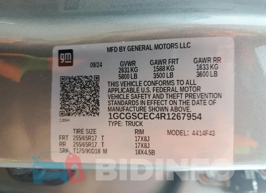 1GCGSCEC4R1267954 Photo# 12