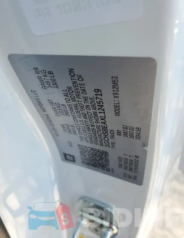 1GCHSBEAXL1245719 Photo# 13