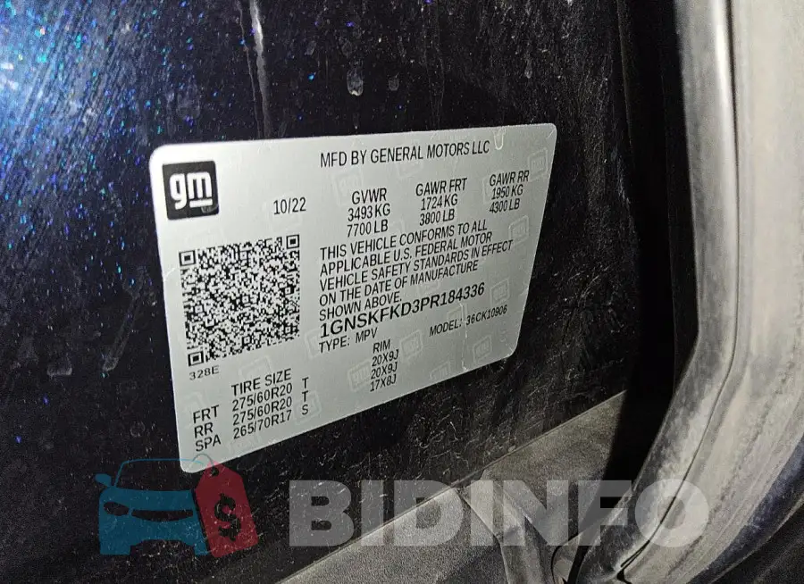 1GNSKFKD3PR184336 Photo# 14