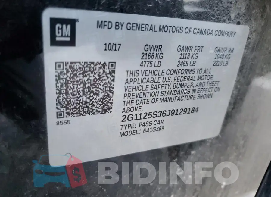 2G1125S36J9129184 Photo# 12