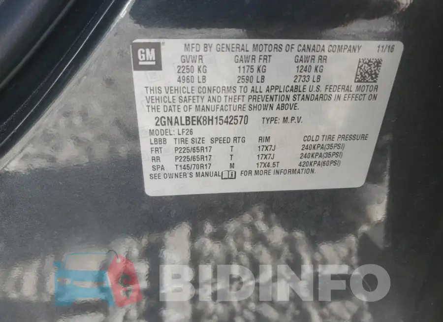 2GNALBEK8H1542570 Photo# 13
