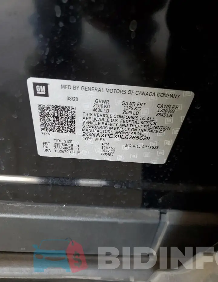 2GNAXPEX9L6265629 Photo# 13
