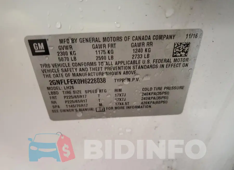2GNFLFEK0H6228038 Photo# 13